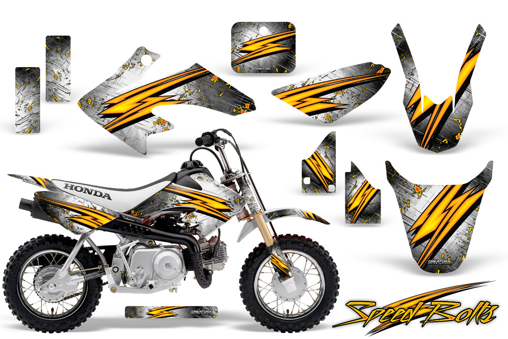 CRF 50 Graphics Kit Speed Bolts White